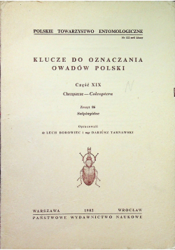 Klucze do oznaczania owadów Polski Część XIX Chrząszcze Coleoptera Zeszyt 86