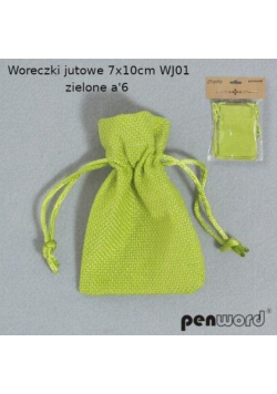 Woreczki jutowe zielone 7x10cm 6szt