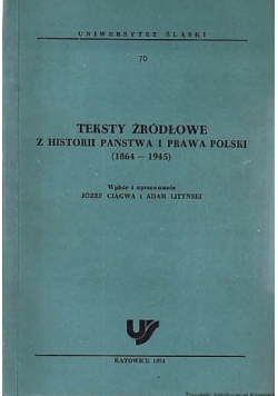 Teksty źródłowe z historii państwa i prawa Polski 1864 1945