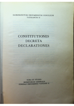 Constitutiones decreta declarationes