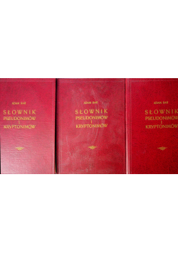 Słownik pseudonimów i kryptonimów Tomy 1 do 3 reprint z  około 1936 r
