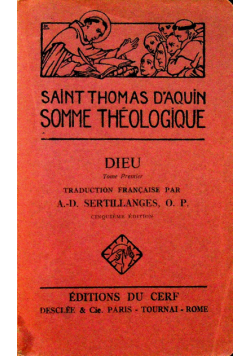 Somme Theologique Dieu Tome Premier