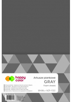 Arkusze piankowe szare A4 5szt. HAPPY COLOR