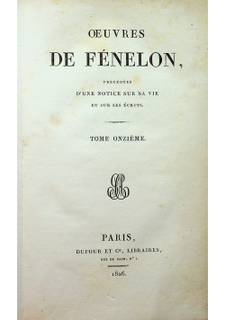 Oeuvres de fenelon tome XI 1826 r.
