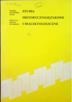 Studia historycznojęzykowe i dialektologiczne