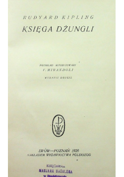 Księga dżungli 1926 r.