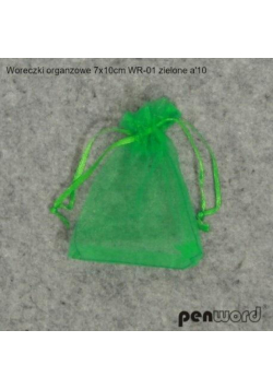 Woreczki organzowe zielone 7x10cm 10szt