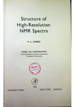 Structure of high resolution NMR spectra