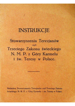 Instrukcje Stowarzyszenie Terezjanów 1937r