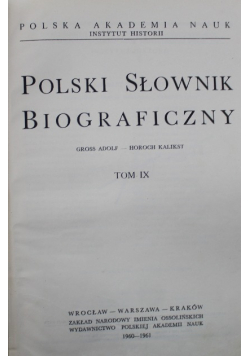 Polski słownik biograficzny Tom IX