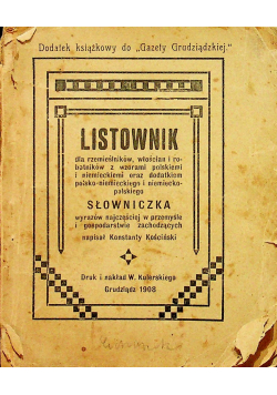 Listownik dla rzemieślnikow włościan i robotników z wzorami 1908 r