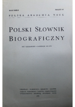 Polski słownik biograficzny Tom XXIII  Zeszyt 97