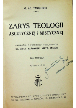 Zarys teologii ascetycznej i mistycznej 1949r