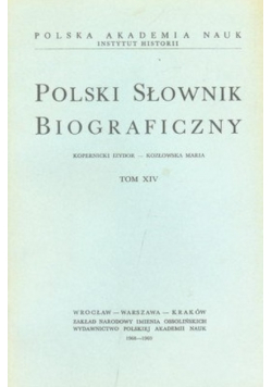 Polski słownik biograficzny tom XIV