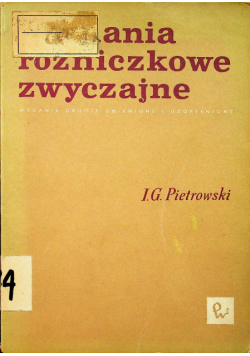 Równania różniczkowe zwyczajne