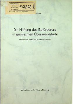 Die Haftung des Beforders im gemischten Uberseeverkehr