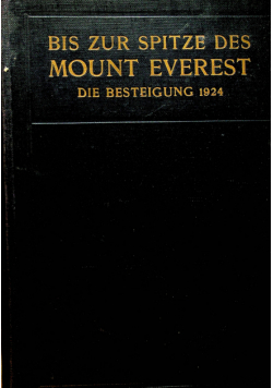 Bis zur Spitze des Mount Everest 1926 r.