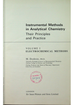 Instrumental Methids in Analytical Chemistry