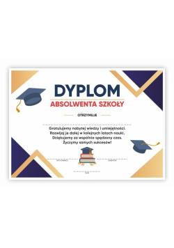 Dyplom A4 absolwenta szkoły - Birety 30szt
