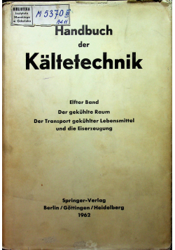 Handbuch der Kaltetechnik Zwolfter Band