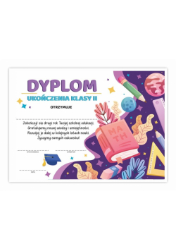 Dyplom A4 ukończenia klasy drugiej - Książka 20szt