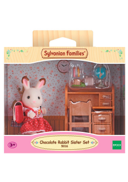 Sylvanian Families Zestaw z siostrą królików z czekoladowymi uszami z biurkiem