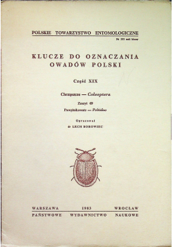 Klucze do oznaczania owadów Polski Część XIX Chrząszcze Coleoptera Zeszyt 69