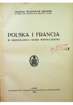 Polska i Francja w przeszłości i dobie współczesnej 1931 r.