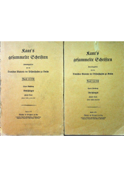Kant's gesammelte Schrifen 2 tomy