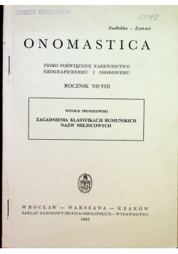 Onomastica VII / VIII