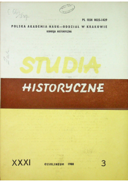 Studia historyczne XXXI