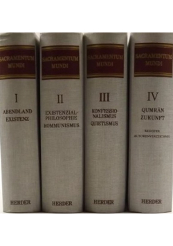 Sacramentum mundi tom I do IV