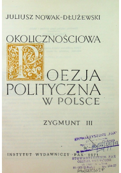 Okolicznościowa poezja polityczna w Polsce