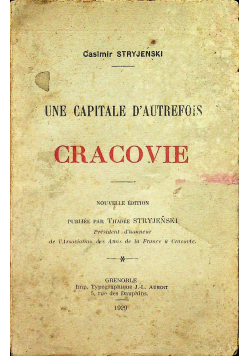 Une Capitale D Autrefois Cracovie 1929r