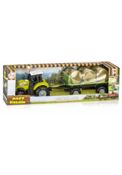 Traktor z przyczepą na baloty