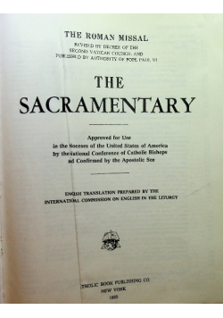 Missal the sacramentary