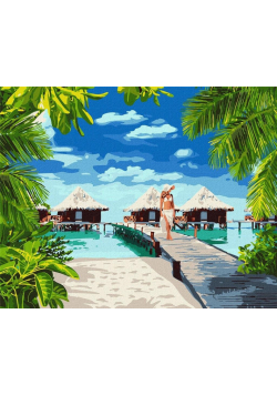 Malowanie po numerach-Wakacje na Malediwach 40x50