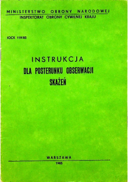 Instrukcja dla posterunku obserwacji skażeń