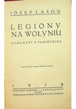 Legiony Na Wołyniu 1918 r