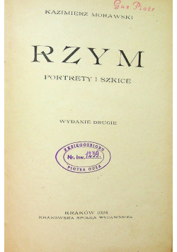 Rzym portrety i szkice 1924 r.