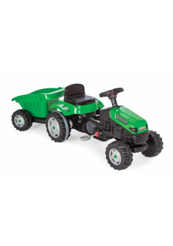 Traktor na pedały z przyczepą zielony