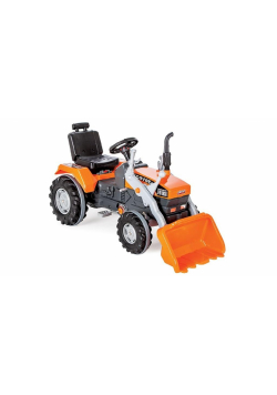 Traktor na pedały z łyżką pomarańczowy