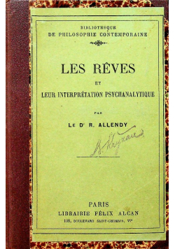 Les reves et leur interpretation psychanalytique 1926 r