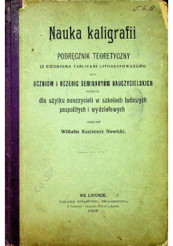 Nauka kaligrafii podręcznik teoretyczny  1903 r.
