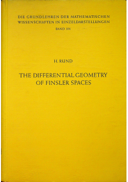 The diffrential geometry of finsler spaces