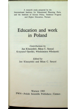 Educarion and work in Poland