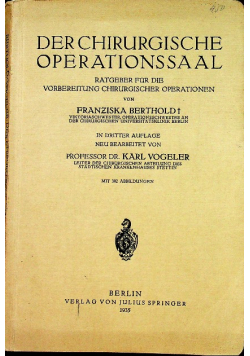 Der chirurgische operationssaal 1935 r.
