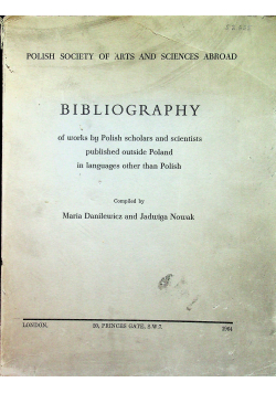 Bibliography of works by Polish scholars and scientists published outside Poland in languages other than Polish