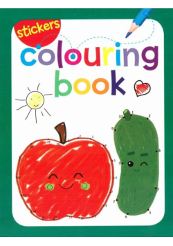 Colouring book z naklejkami. Jabłko i ogórek