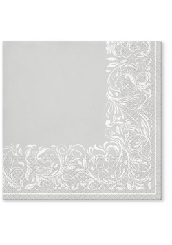 Serwetki Elegancka plątanina srebrna 33x33cm 20sz